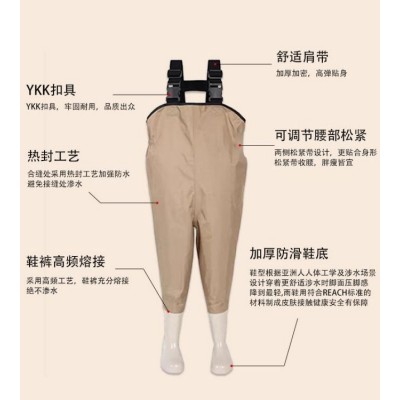 赶海装备儿童玩水服涉水防水裤幼儿园沙滩摸鱼背带连体雨鞋下水裤