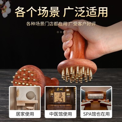 木质黄铜手柄经络刷全身通用揉腹仪肚子按摩器瘦小腿筋络刮痧神器图3