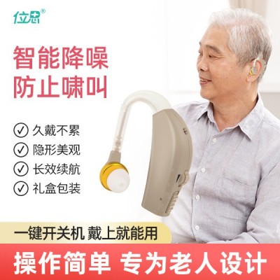 跨境老人耳背式助听器智能声音放大器充电高续航小巧收纳辅助听力图2