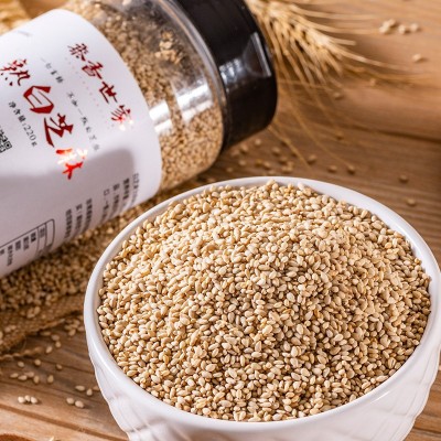 低温烘焙五谷杂粮原料炒熟白芝麻批发厨房烧烤调味炒熟黑芝麻即食图2