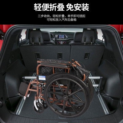 厂家加厚铝合金便携式手推轮椅折叠轻便老年人残疾人手动轮椅车图2