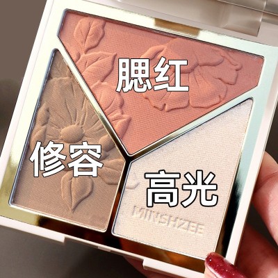 MINSHZEE茗希芝高光修容盘闪粉哑光鼻影阴影腮红高光修容一体盘图5