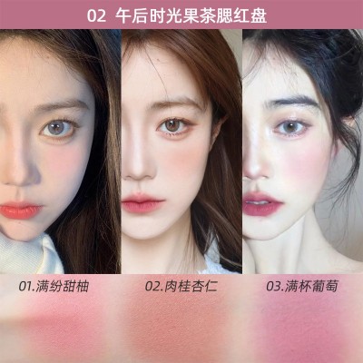 PIPL三色腮红正品裸妆自然哑光橘色持久胭脂平价学生彩妆粉色腮红图3