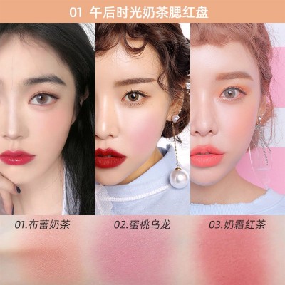 PIPL三色腮红正品裸妆自然哑光橘色持久胭脂平价学生彩妆粉色腮红图4