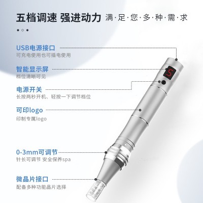 家用无创水光美容仪浅导纳米中胚层理疗电动微针可调节微晶 导入仪图4