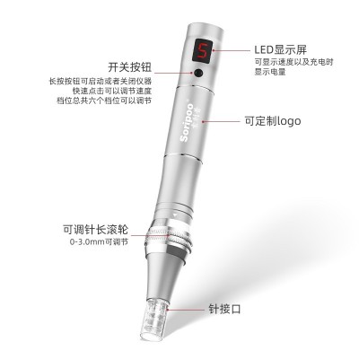 美容院水光mts纳米微晶导入仪器家用美容仪L3电动微针笔一件代发图2