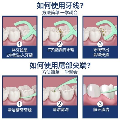 小鹿妈妈清新款细滑牙线棒 安全清洁家庭剔牙签 厂家 批发 直销图3
