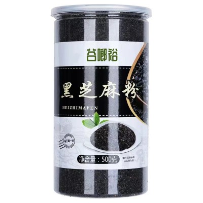熟黑芝麻粉罐装500克冲饮即食黑芝麻粉方便早餐粉五谷养生芝麻粉图5