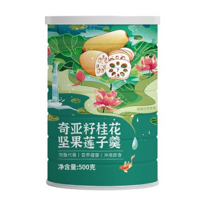 桂花水果颗粒莲藕粉羹 500g营养早餐代餐饱腹批发 奇亚籽坚果藕粉图5