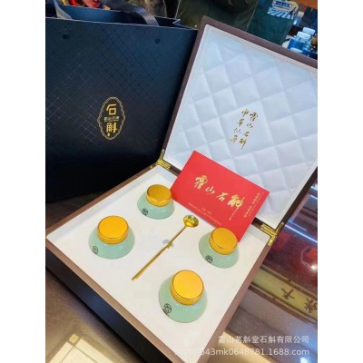 铁皮石斛霍山发货鱼鳞款四罐装高端木质陶瓷礼盒图4
