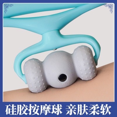 颈椎按摩器新款天鹅六球加磁颈部按摩仪夹脖子神器手动颈部按摩器