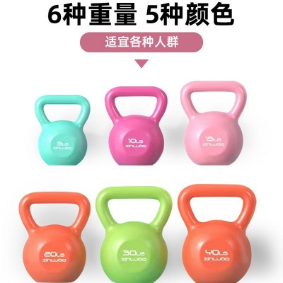 健身房竞技商用家用手臂提壶哑铃 跨境批发女士健身彩色水泥壶铃图5