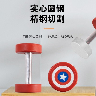 厂家直供美国队长实心哑铃环保无味健身房私教家用固定圆头哑铃图4