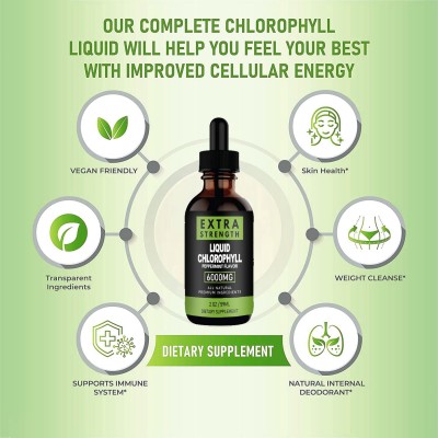 现货60ml叶绿素滴剂 原味 跨境 Chlorophyll Liquid Drops 饮料图3