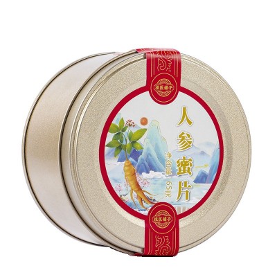 祖医铺子人参蜜片 铁盒装65g 即食，泡茶，熬汤 源头厂家量大价优图5