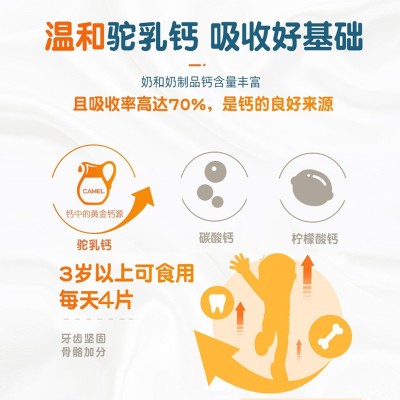 驼奶钙片抖音同款儿童成人中老年钙片厂家批发 奶片 热门补钙产品图2