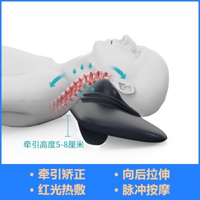 颈部颈椎按摩器脖子疼加热颈椎脉冲按摩仪指压枕颈椎牵引按摩枕图2