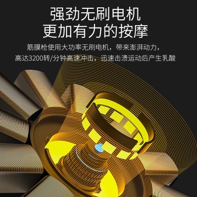 电动筋膜枪充电无刷肌肉放松按摩枪颈膜抢高频震动按摩仪冲击枪图4