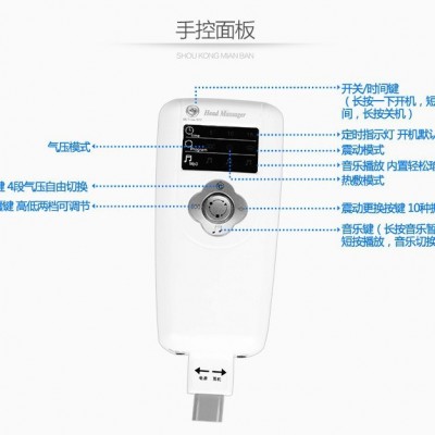 电动头部按摩器 气压脑部按摩仪头皮按摩机头盔音乐按摩帽理疗机图4