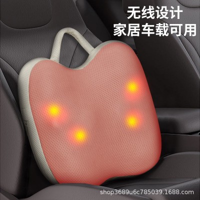 充电款按摩腰靠电动背部腰部按摩仪颈椎颈部按摩器靠枕揉捏靠垫图4