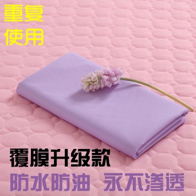 美容院防水防油床单 美容美体SPA养生按摩院推拿加厚带洞覆膜床单图4