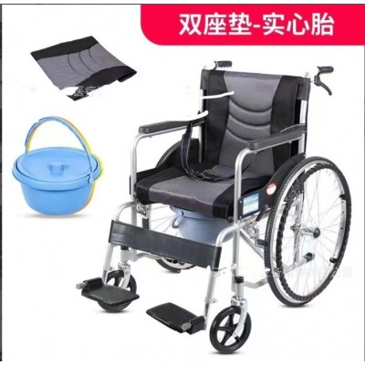 轮椅车载便携轻便折叠老人代步车带坐便老人残疾人轮椅车手推车图5