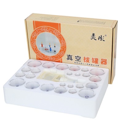 跨境货源拔罐器24罐套装真空抽气罐家用磁疗加厚拔火罐真 空负压罐图2