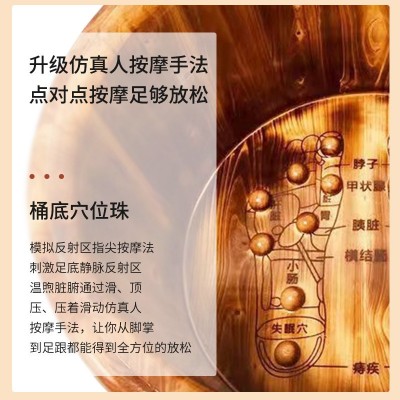碳化木足浴桶洗脚木盆 高26cm洗脚木桶 桑拿房足疗泡脚木桶批发图4
