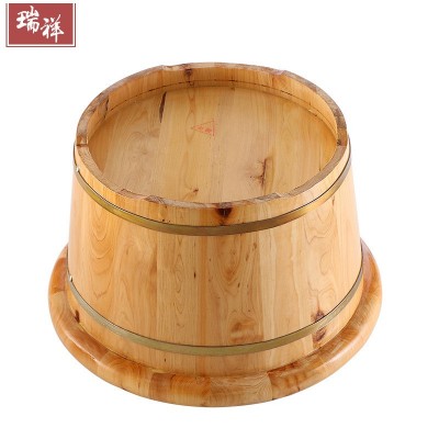 足疗洗浴泡脚桶木桶 香柏木26高圆边足浴盆洗脚盆家用 洗浴桶加厚图4