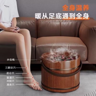 香柏木泡脚木桶 成人足疗养护洗脚木盆 家用实木泡脚盆足浴盆图4