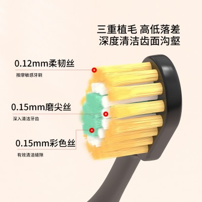 成人宽头牙刷3只装 盒装高级家用简约清洁三支装大头软毛牙刷批发图3