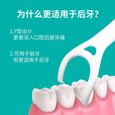 后牙牙线棒签剔牙外贸一次性便携时尚英文家庭袋装 75支跨境批发图2