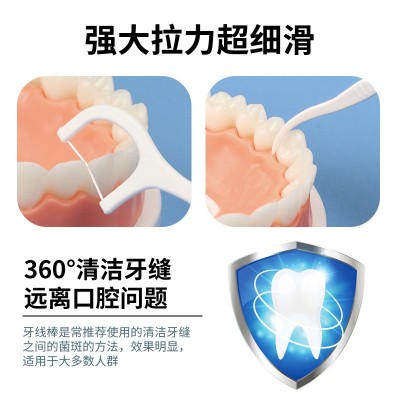 水果味牙线棒签剔牙外贸一次性便携英文家庭袋装 100支跨境批发图4