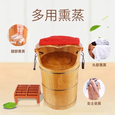 橡木泡脚木桶妇科熏蒸桶带盖足浴桶头疗足疗蒸脚桶洗脚桶木桶批发图3