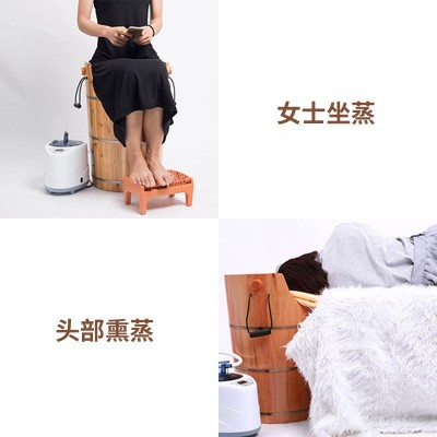 杉木泡脚木桶洗脚桶带盖足浴盆妇科熏蒸桶 家用足浴桶泡脚桶60cm图4
