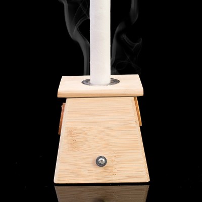 批发竹制艾灸盒 温灸器木质单孔双孔三四六孔 艾条熏盒家用随身灸图2