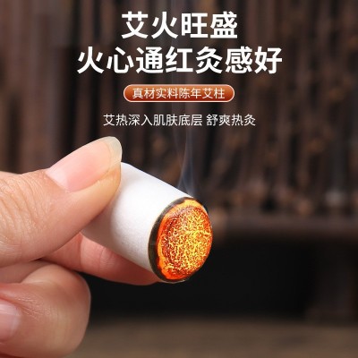五年陈纯手工艾叶艾草艾条柱批发陈年纯艾黄金艾绒艾灸柱段短54柱图4