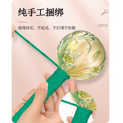 竹叶丝绸锤绸缎锤养生锤艾草锤艾灸锤经络敲打肩颈按摩锤 伴手礼图2