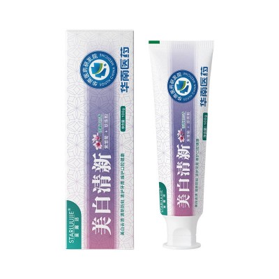 华南医药美白清新牙膏中药植萃净白牙膏清爽冰柠香草本净齿牙膏图4