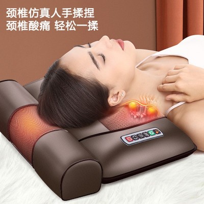 家用电动多功能按摩床垫靠垫坐垫加热颈椎腰部背部腿部按摩器厂家图2