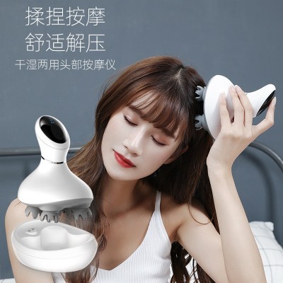 跨境头部按摩器头疗解压穴位电动经络刷防水揉捏手持式头 皮按摩仪图2