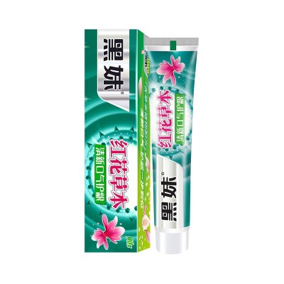 90g黑妹红花草本牙膏清新口气清洁牙膏官方一件代发厂家整箱批发图5