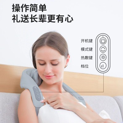 颈椎按摩器背部腰部斜方肌疏通神器肩颈加热脖子揉捏按摩仪多功能图4