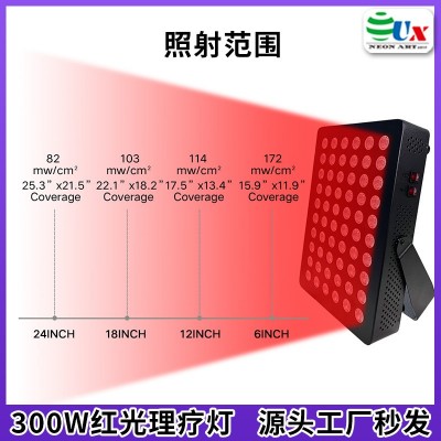 跨境亚马逊LED理疗灯300W黑白烤灯红外线美容灯日光浴理 疗灯红光图2