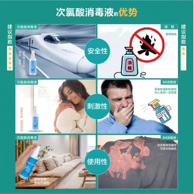 定制100ml次氯酸消毒液免洗不含酒精可携带乘坐高铁飞机学校酒店图4