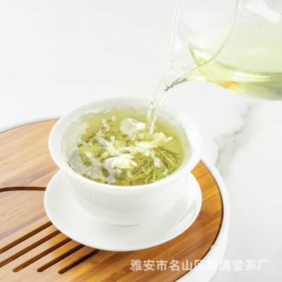 知茶人浓香耐泡型茉莉花茶2023新茶飘雪四川蒙顶山绿茶叶500g散装图3