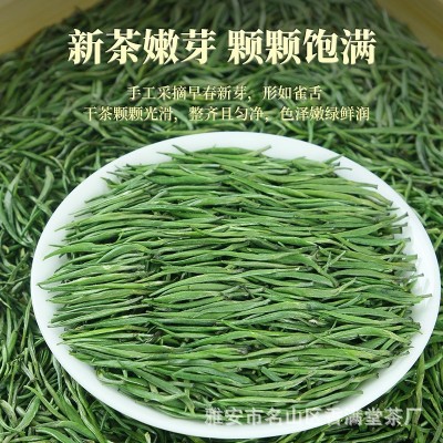 雀舌绿茶2023新茶叶四川蒙顶山毛尖茶新茶浓香型嫩芽雀舌散装500g图4