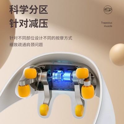 新款斜方肌肩颈疏通颈椎按摩器家用揉捏提拉热敷多功能按摩披肩图3