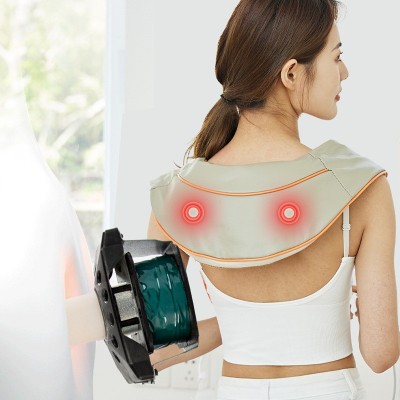 强雄厂家批发按摩披肩家用多功能电动颈椎按摩器会销礼品 捶打披肩图3
