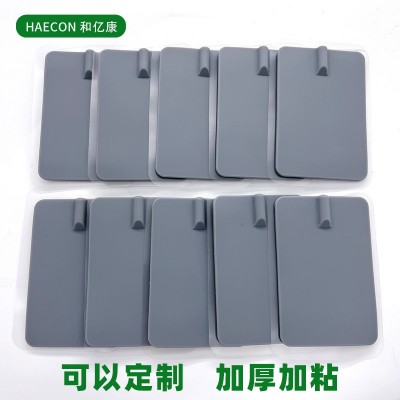 厂家直供 灰色不带胶2.0孔硅胶电极片凝胶中低频理疗导电按摩贴片图2